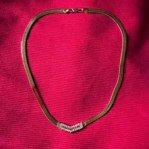 Elegant Gold 17.5” Ladies Necklace‎ with Pink